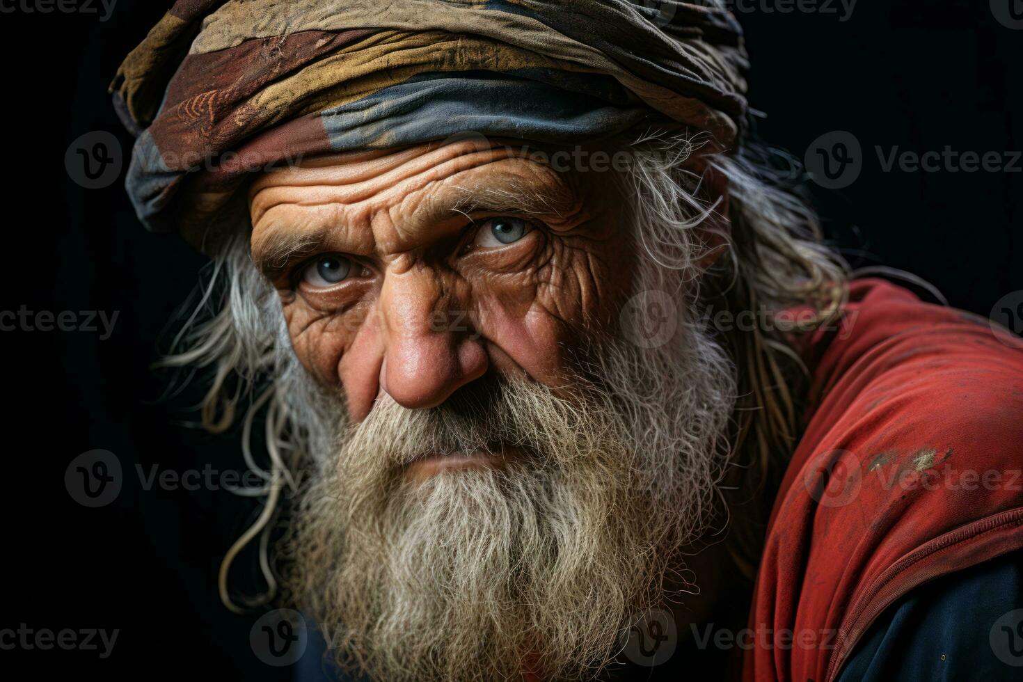 an old man with a long beard and turban generative ai photo