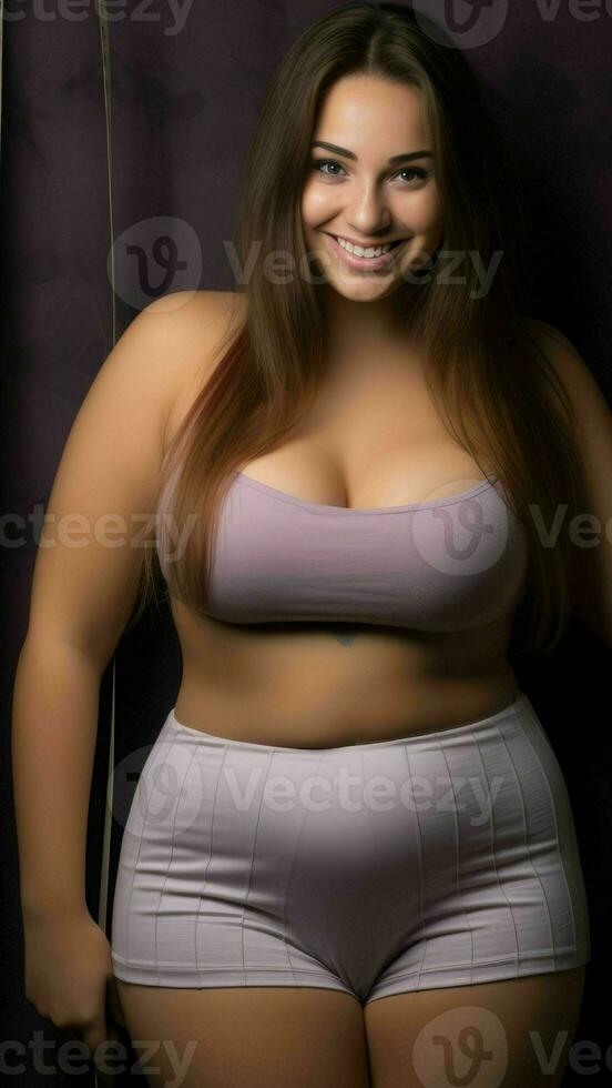 a woman in a pink bra top and panties holding a measuring tape generative ai photo
