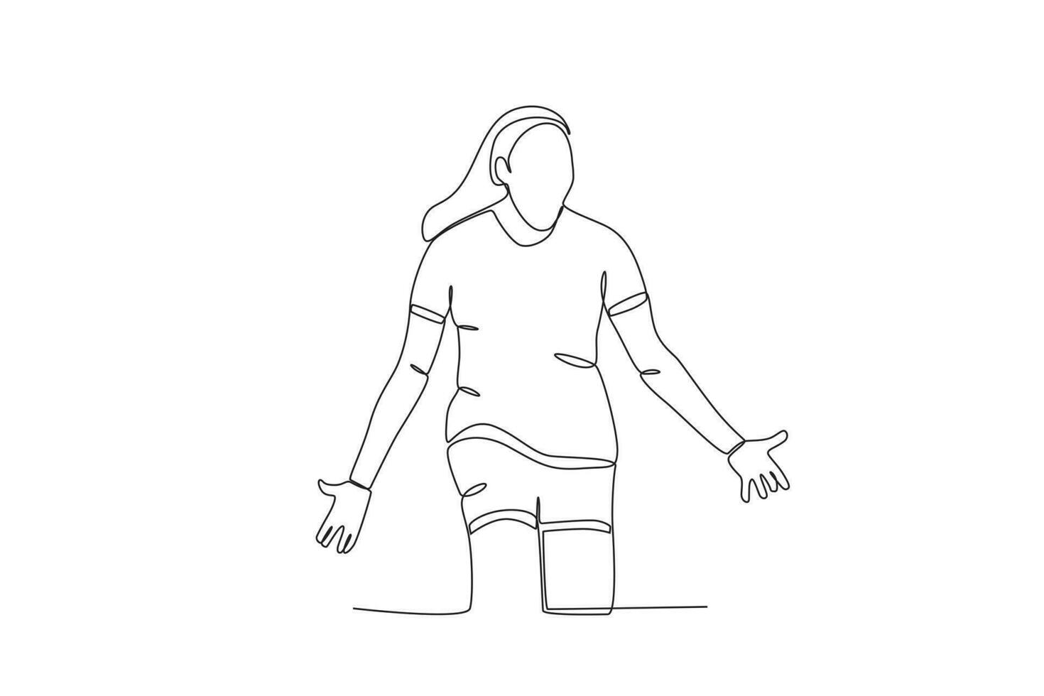 A happy woman playing football vector