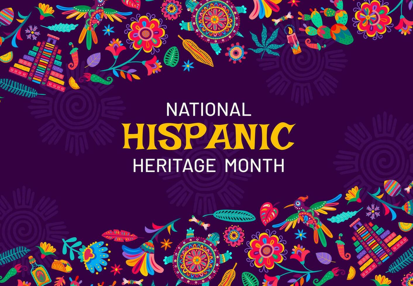 National hispanic heritage month festive banner vector