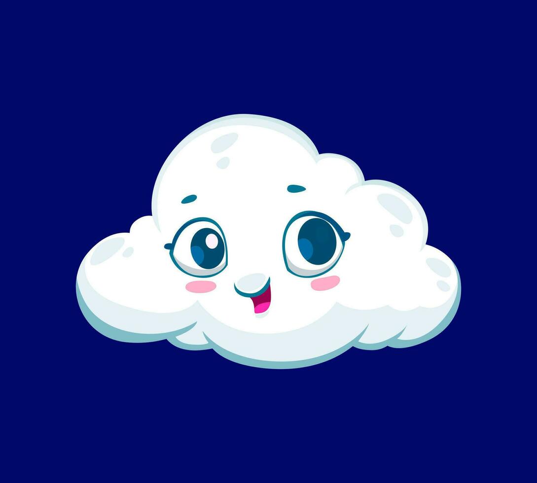 Cartoon white cloud weather whimsical character vector