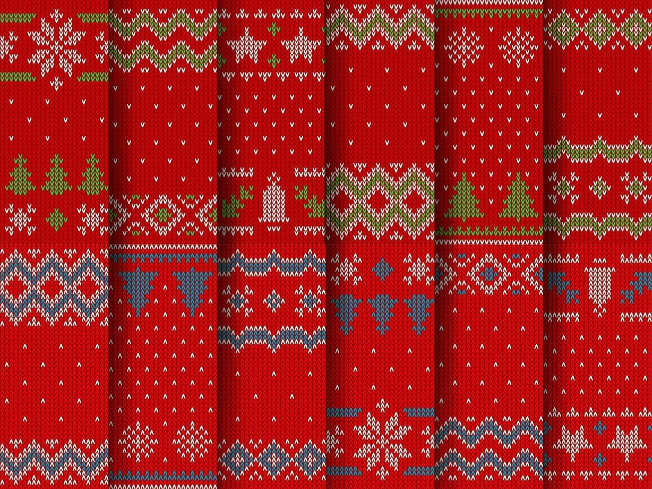 Winter Christmas sweater knit pattern textures vector