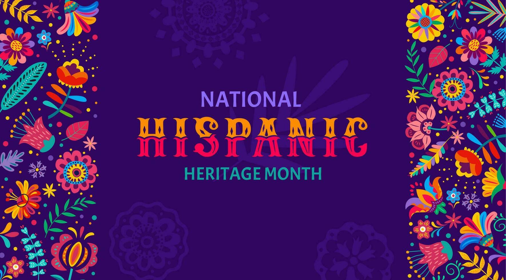 banner del mes nacional de la herencia hispana vector