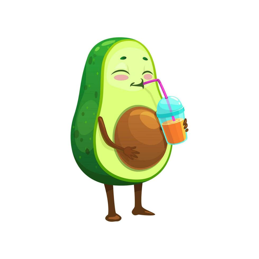 dibujos animados mexicano aguacate personaje bebida cóctel vector