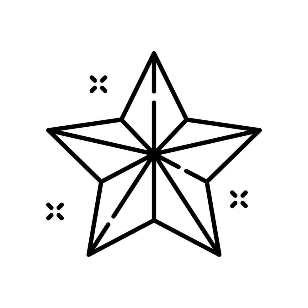 Navidad árbol estrella decoración Delgado línea icono vector