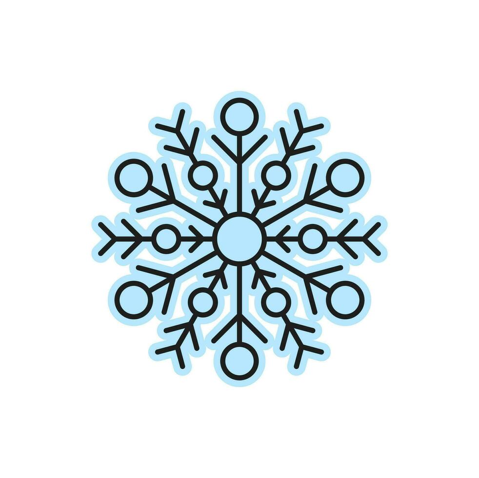 glacial copo de nieve, Navidad decoración línea icono vector