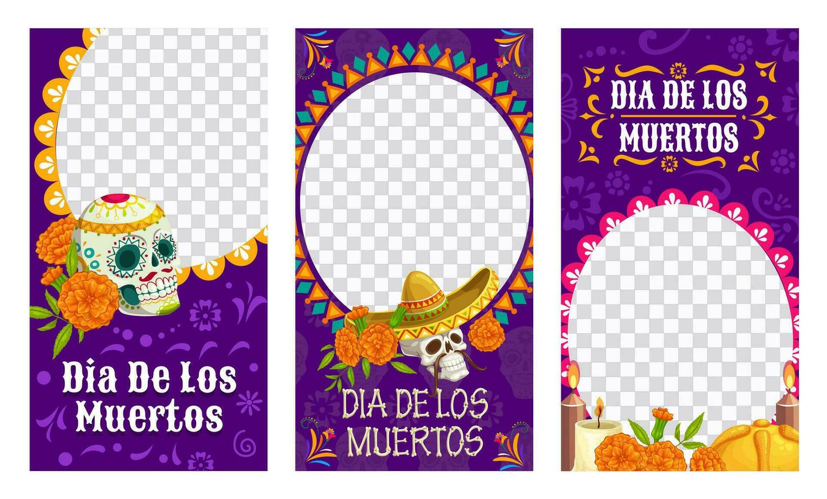 Dia de Los Muertos social media banner templates vector