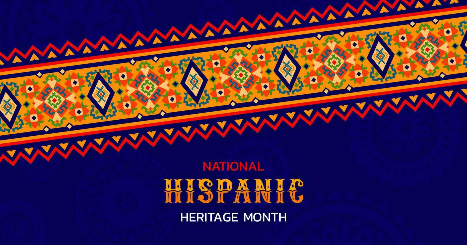 Ethnic ornament national hispanic heritage banner vector