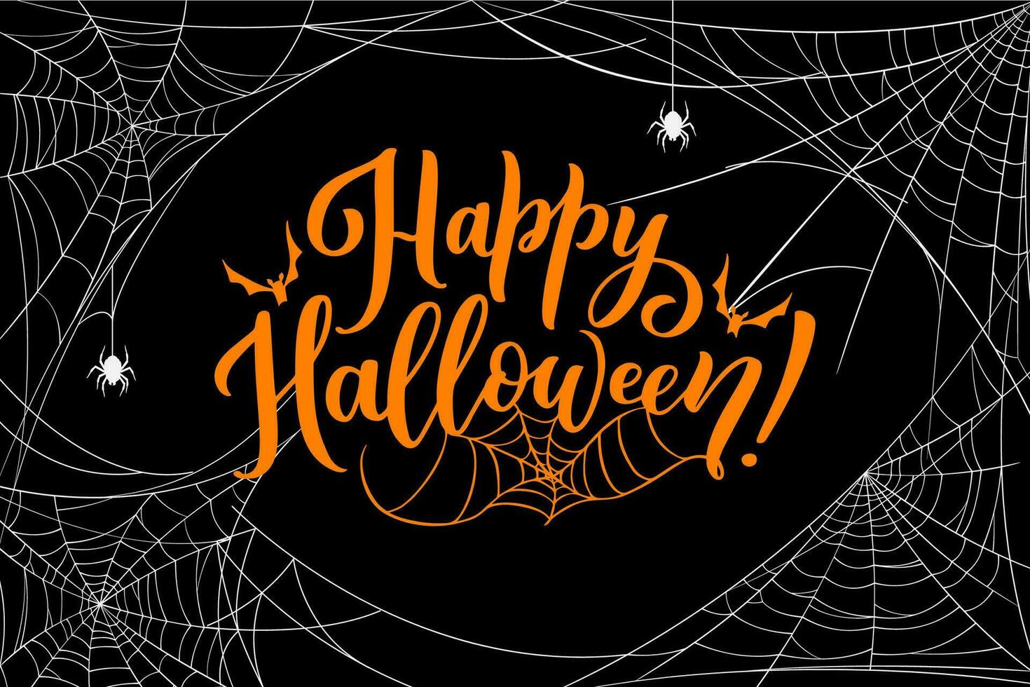 Halloween cobweb with spiders, spooky design vector