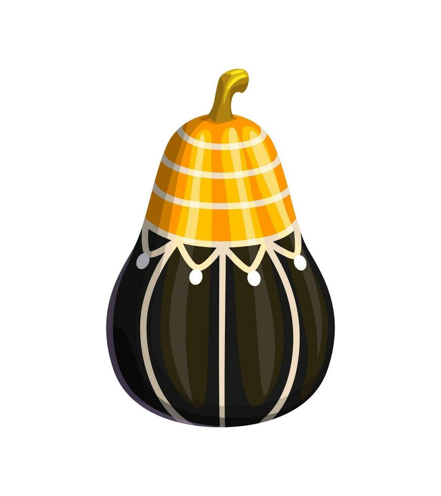 Halloween painted pumpkin with holiday ornament vector