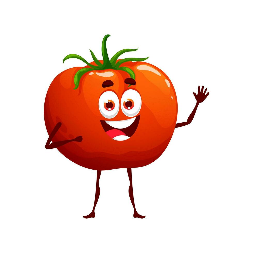 dibujos animados maduro tomate ceto dieta vector personaje