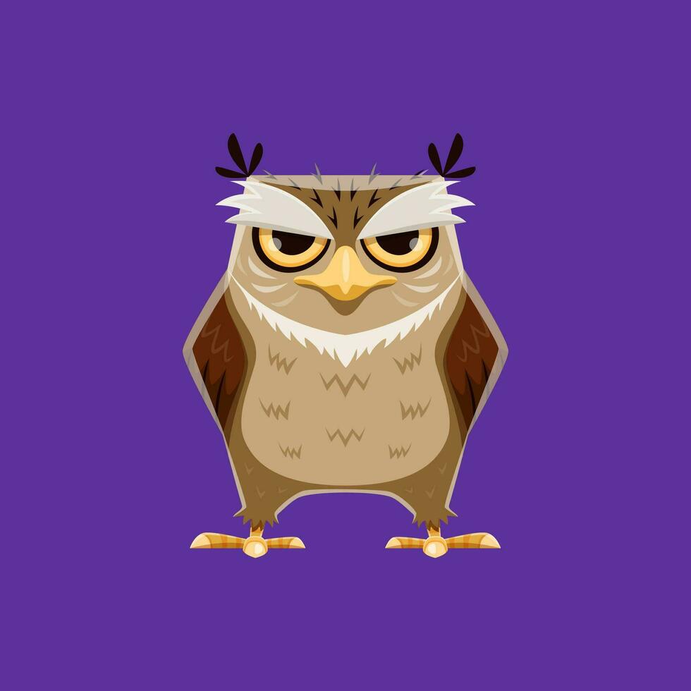 Halloween owl horror night holiday cartoon monster vector