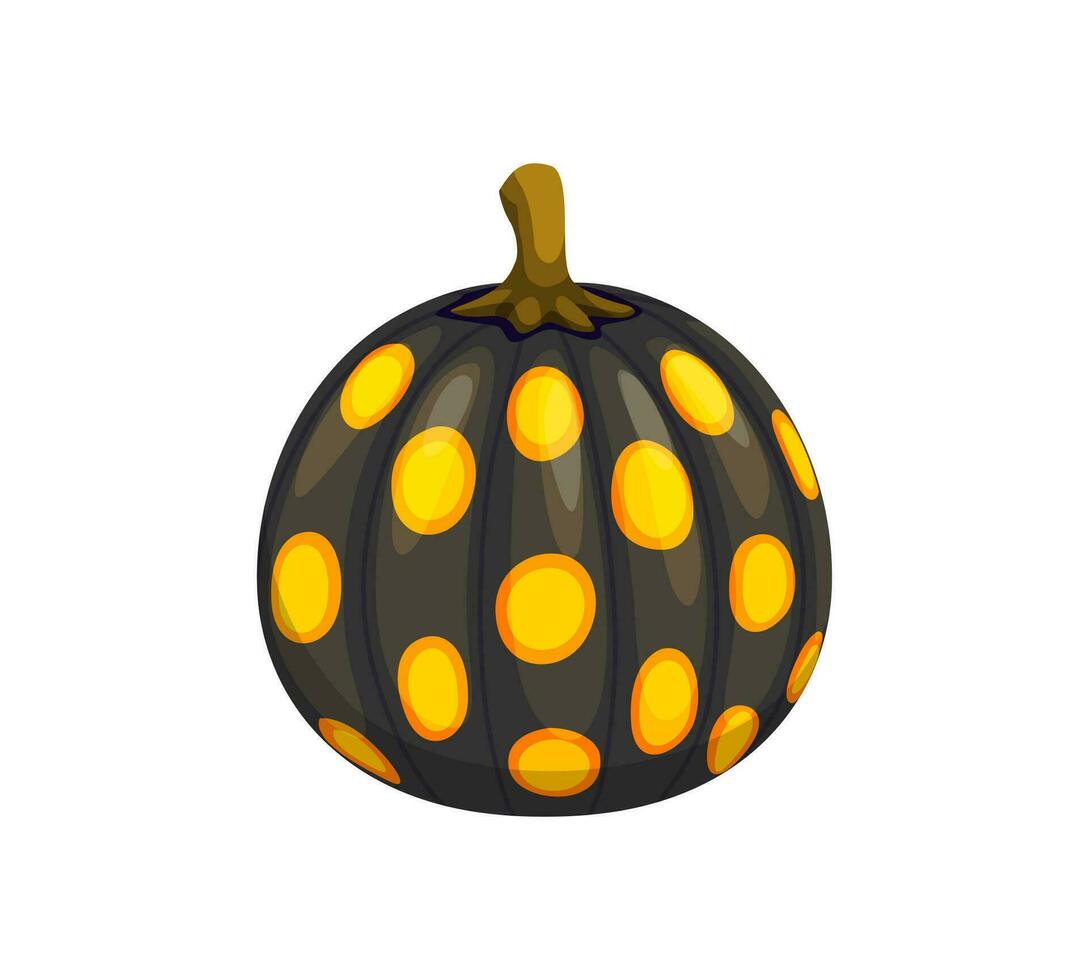 Halloween painted pumpkin with polka dots ornament vector
