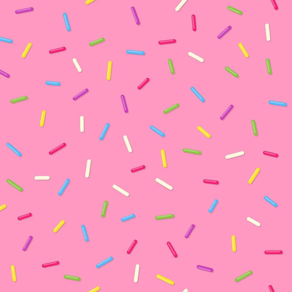 Candy sprinkles seamless pattern, donut background vector