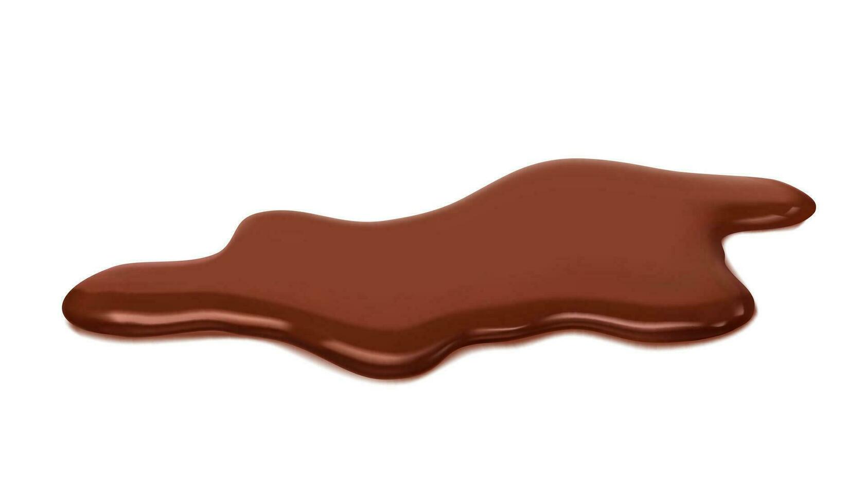 Liquid brown chocolate puddle with glossy surface vector