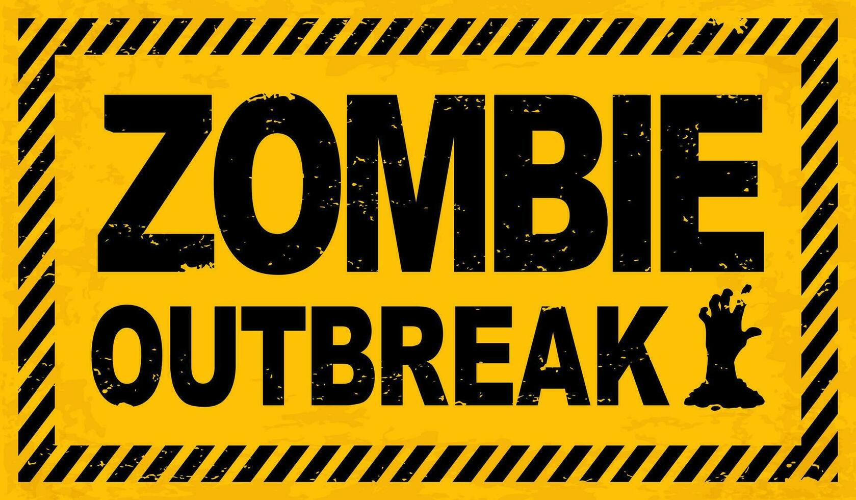 zombi brote advertencia precaución, Víspera de Todos los Santos monstruo vector