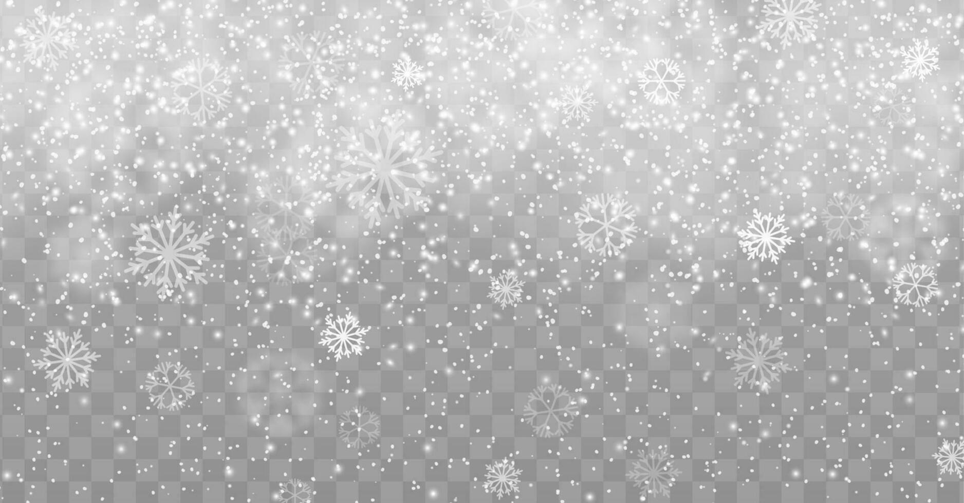 Winter snow fall effect overlay christmas snowfall vector