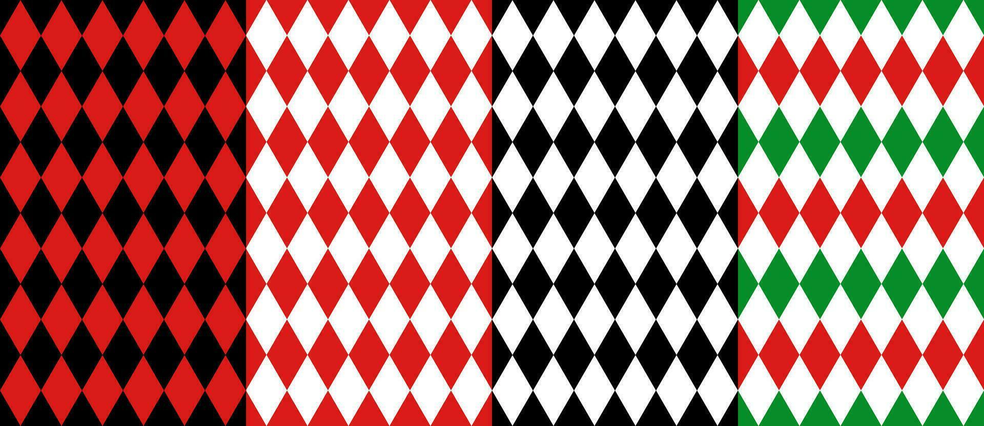 Circus harlequin seamless patterns with rhombus vector