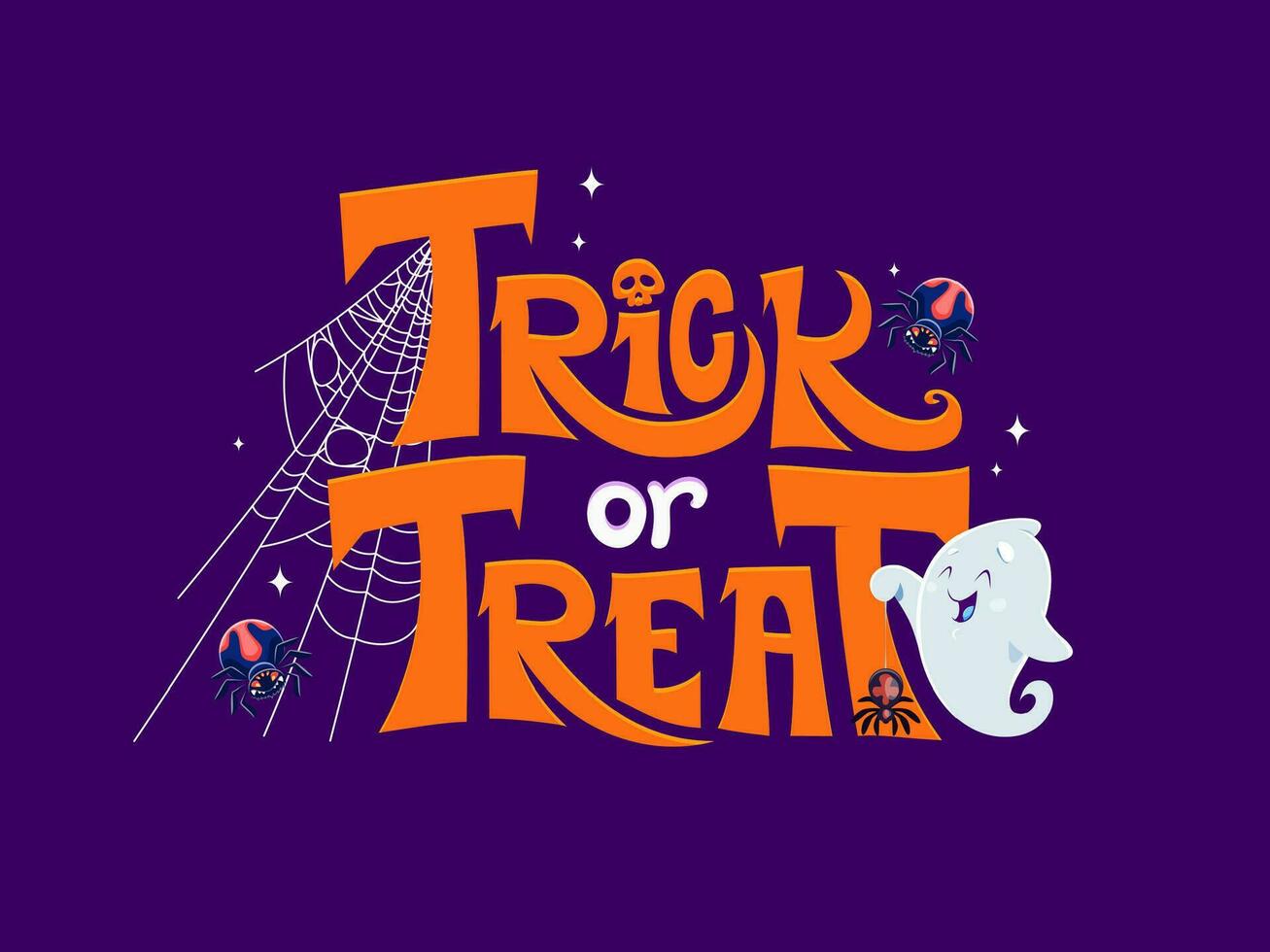 Halloween holiday banner, quote Trick or Treat vector