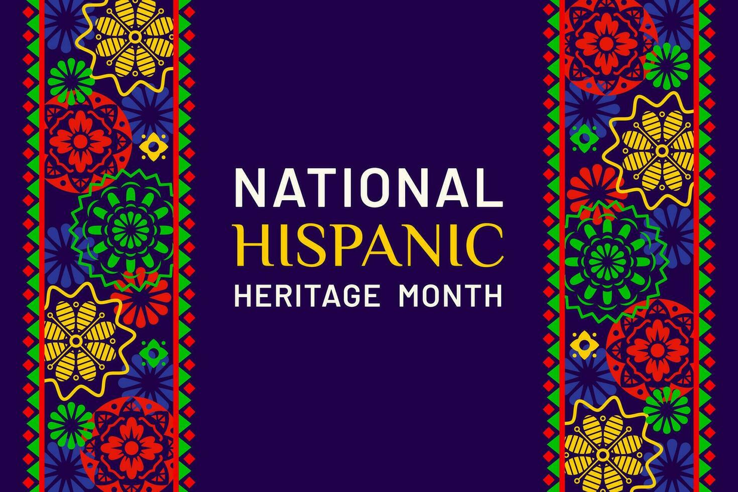National hispanic poster with ethnic ornament vector
