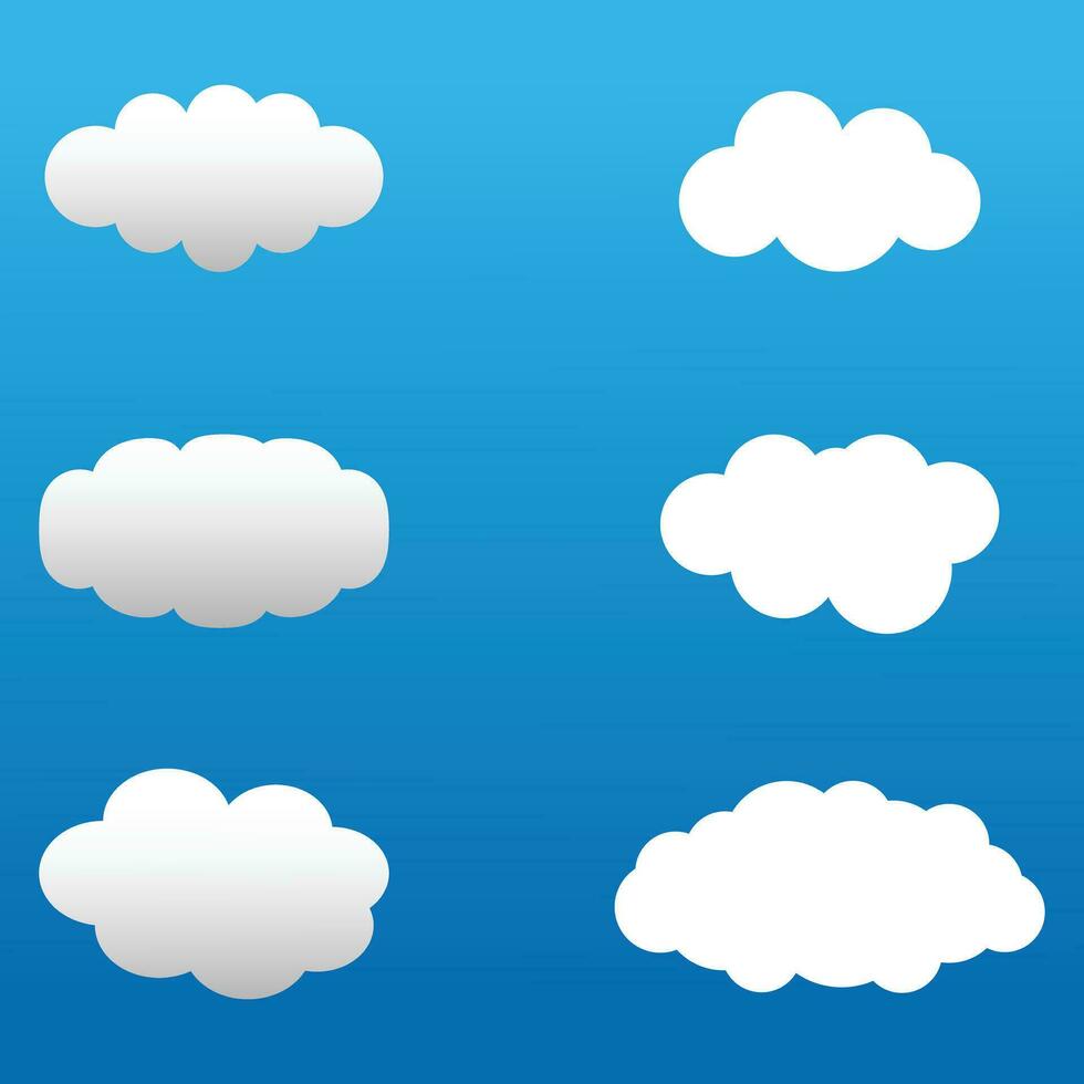 White Clouds Blue Background vector