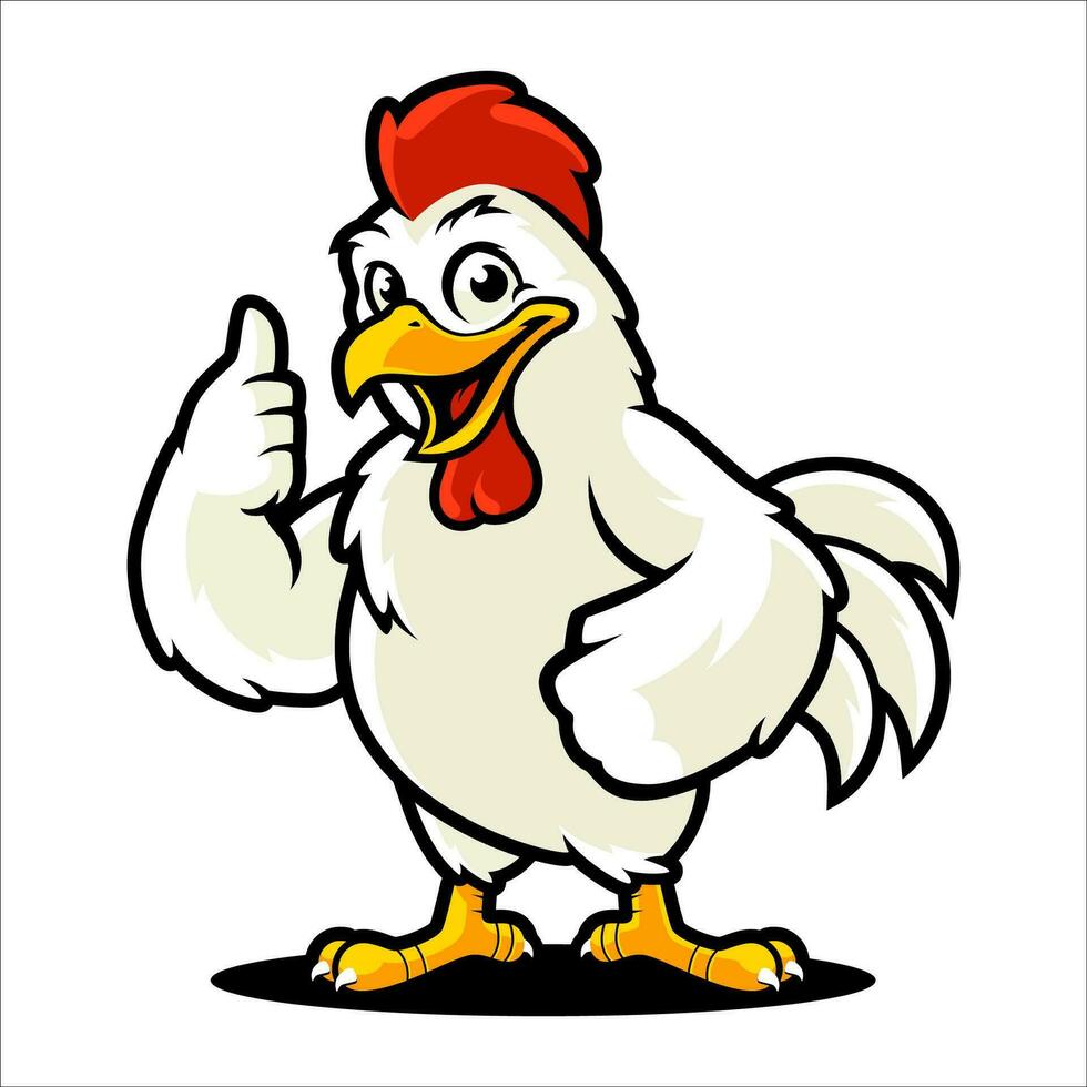 pollo dibujos animados personaje mascota diseño vector