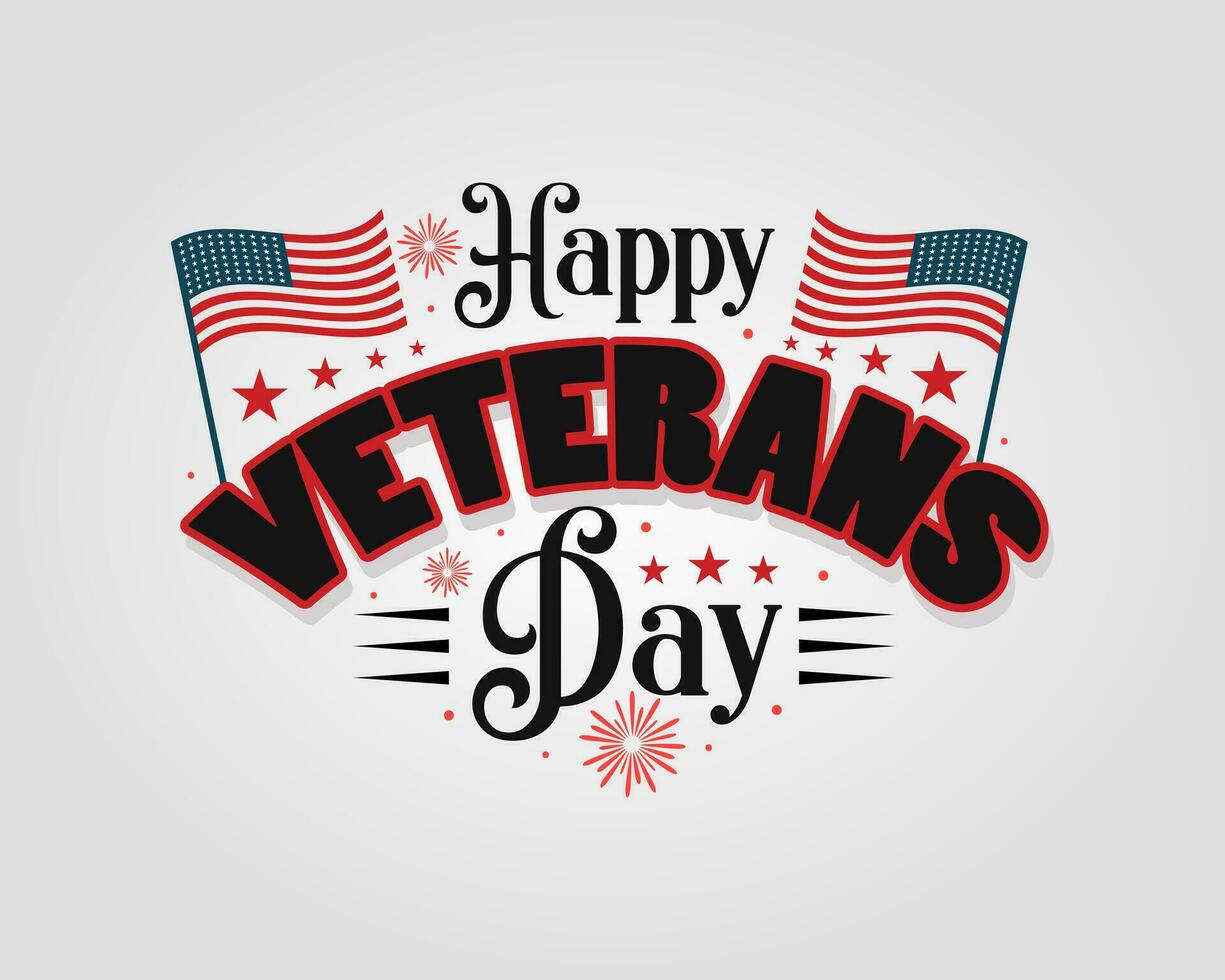 November 11th, United state of America, U.S.A veterans day illustration with american flag and soldiers vector