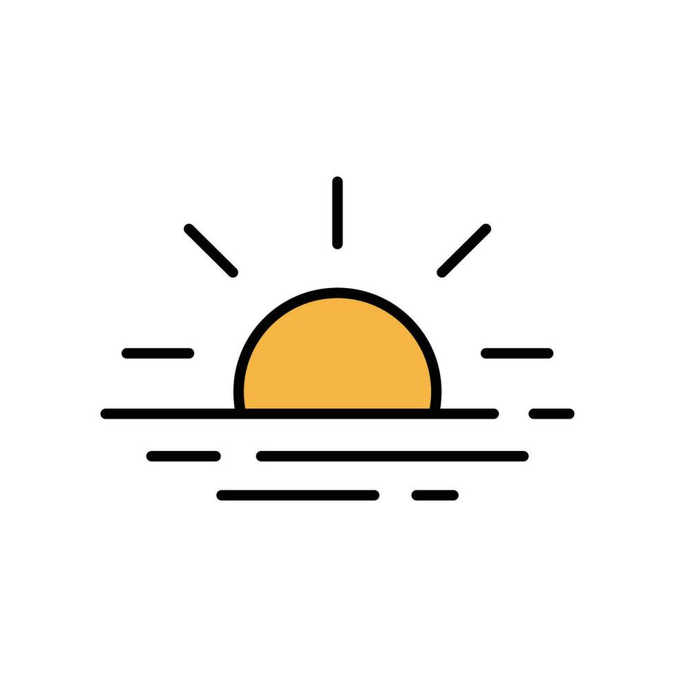 Dom y cielo luz de sol en puesta de sol tiempo. tarde cielo cuando rotura el rápido hora en iftar Ramadán kareem tarde, clima, Ramadán icono. vector ilustración. diseño en blanco antecedentes. eps 10