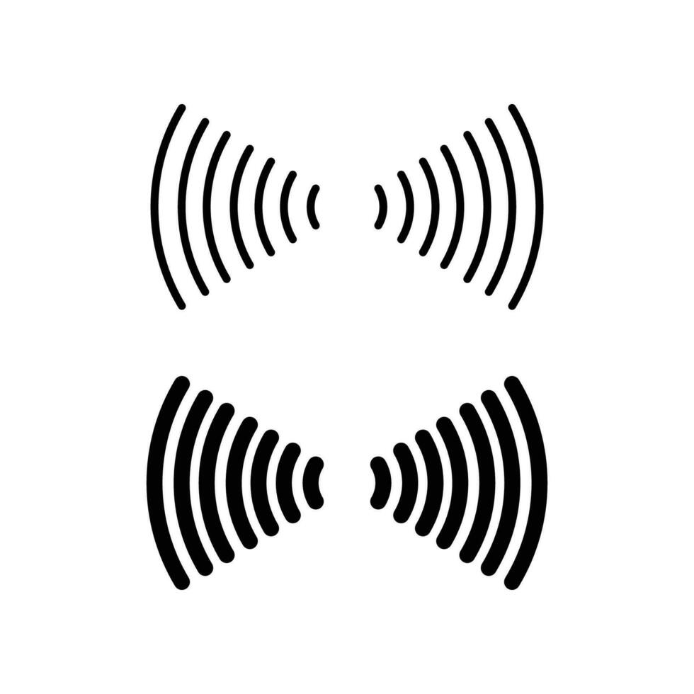 Wifi sound signal connection in two directions icon. Sound radio wave, hot spot access area, wireless internet access signal connection. Line Vector illustration. Design on white background. EPS 10