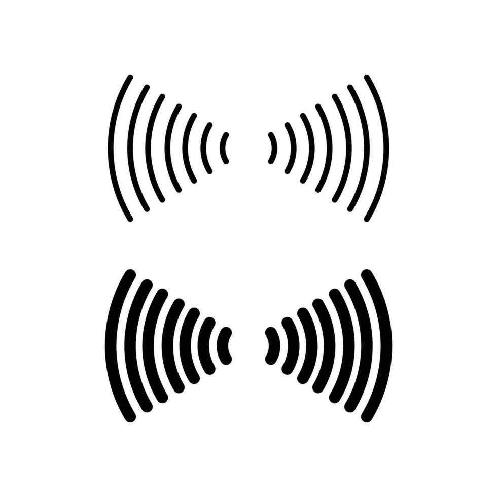 Wifi sound signal connection in two directions icon. Sound radio wave, hot spot access area, wireless internet access signal connection. Line Vector illustration. Design on white background. EPS 10