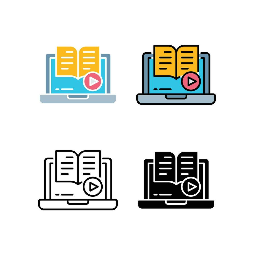 Distance education by online classroom and e-learning study platform. Distance training or online education service. online learning line icon. vector illustration. design on white background. EPS10