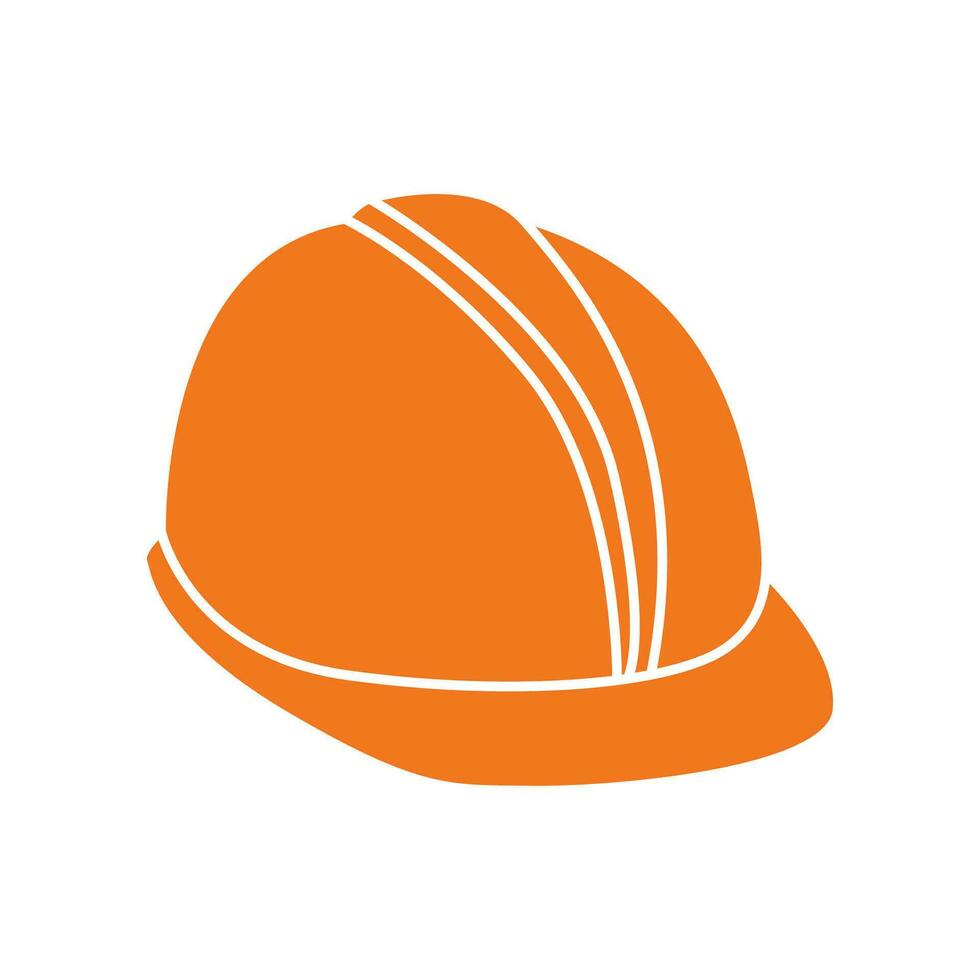 Helmet, worker, construction icon. Hard cap safety and protective in industrial caution, hat for technician equipment. Vector illustration design.