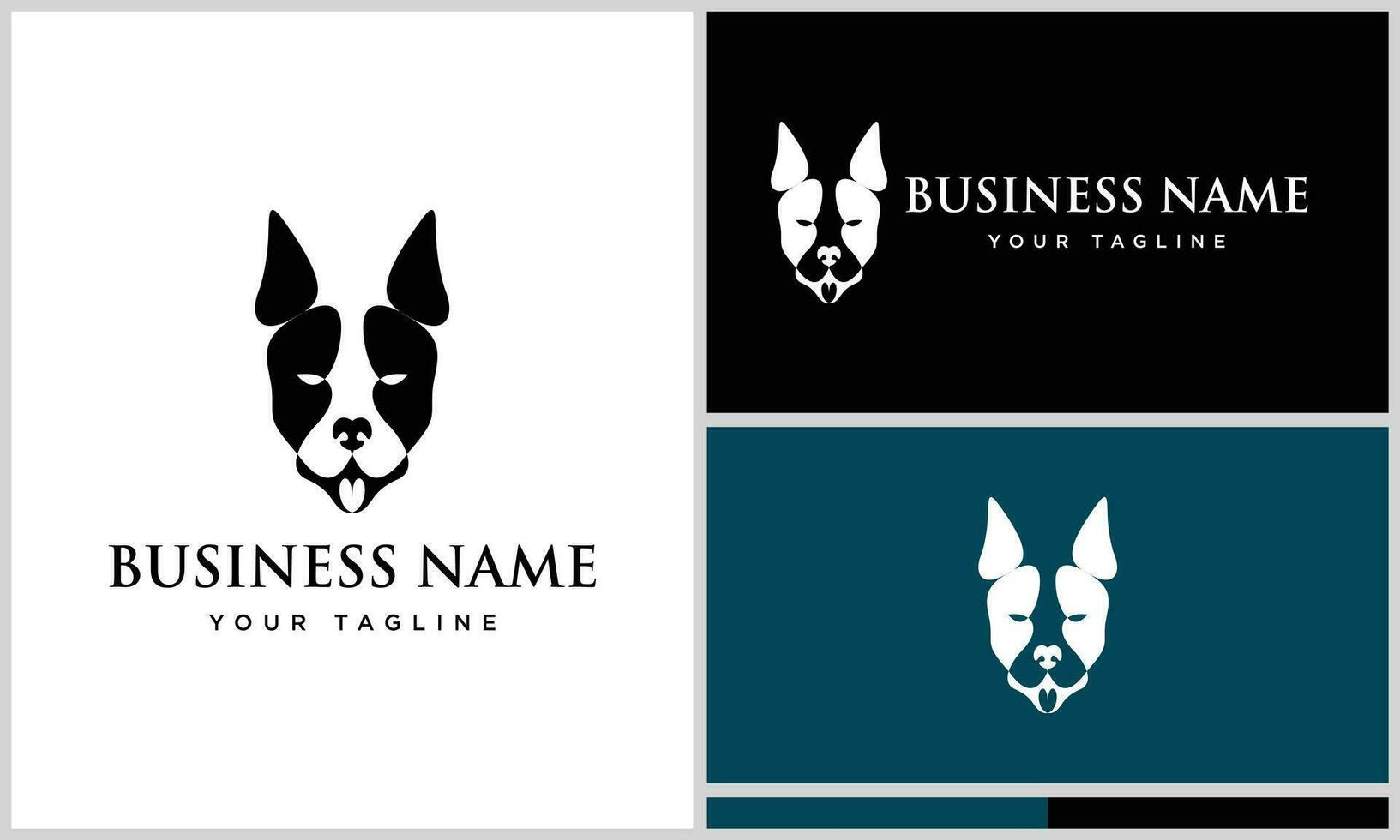 dog head logo design template vector