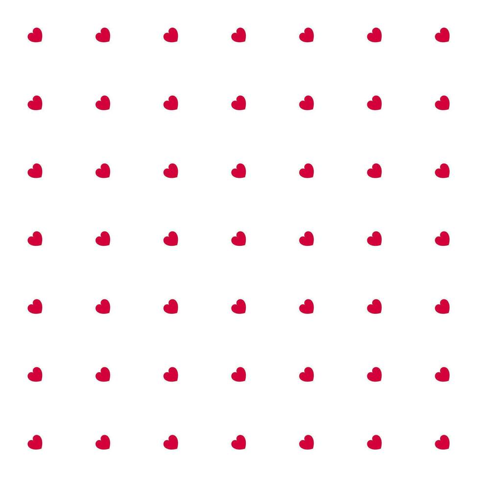Romantic Red Seamless Polka Hearts Vector Pattern Background for Valentine Day or Mother's Day. Scrapbooking, Invitation, Wrapping Paper, Greeting Card Cute Illustration.