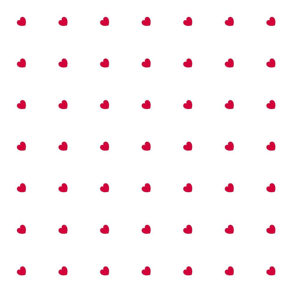 Romantic Red Seamless Polka Hearts Vector Pattern Background for Valentine Day or Mother's Day. Scrapbooking, Invitation, Wrapping Paper, Greeting Card Cute Illustration.