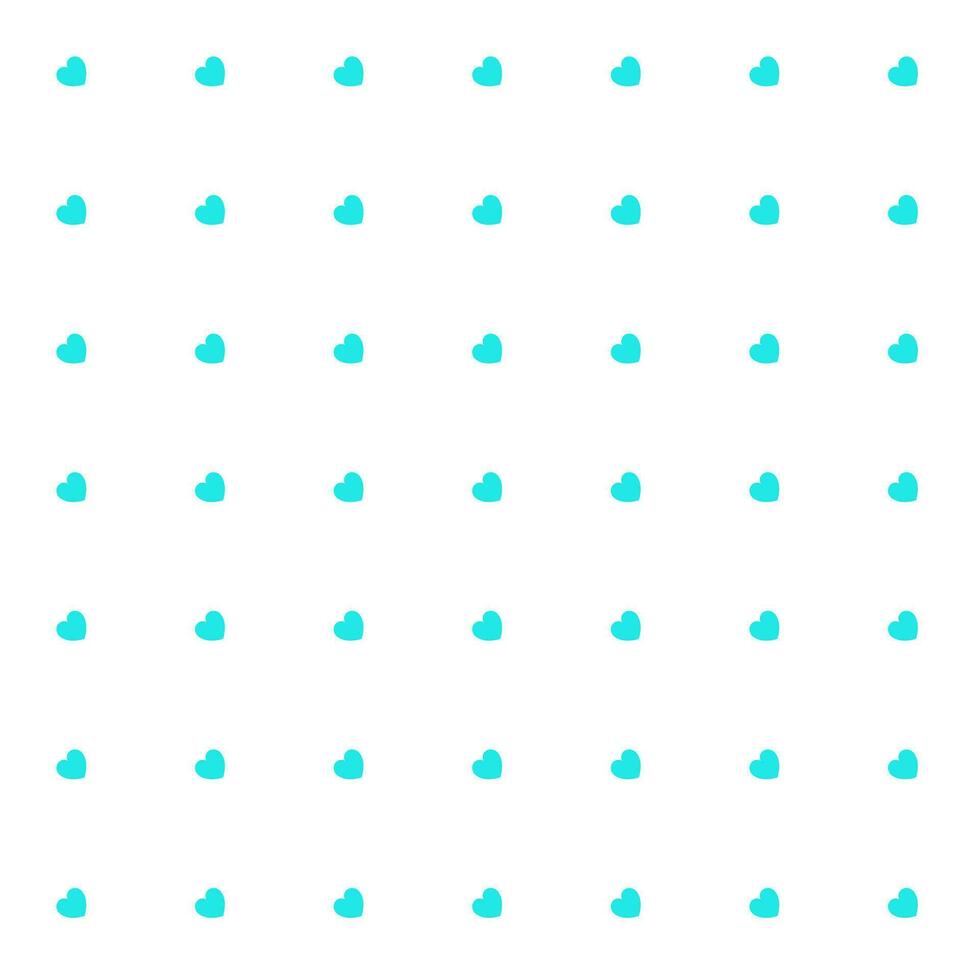 Romantic Cyan Seamless Polka Hearts Vector Pattern Background for Valentine Day or Mother's Day. Scrapbooking, Invitation, Wrapping Paper, Greeting Card Cute Illustration.