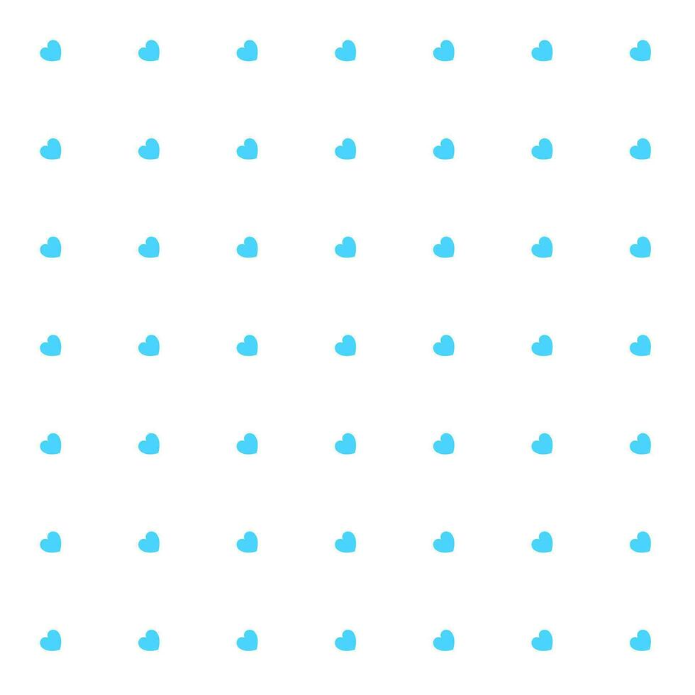 Romantic Blue Seamless Polka Hearts Vector Pattern Background for Valentine Day or Mother's Day. Scrapbooking, Invitation, Wrapping Paper, Greeting Card Cute Illustration.