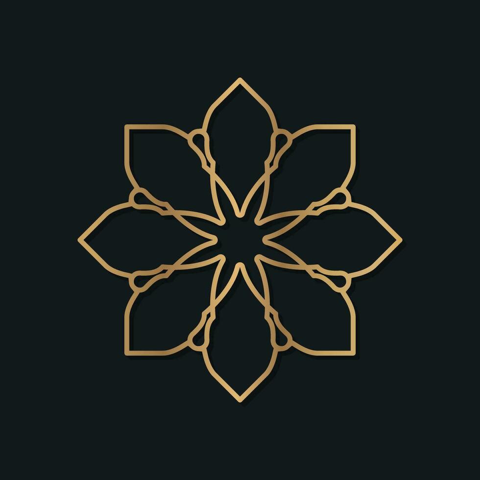 Elegant logo design decorated with abstract geometric patterns in arabic and islamic style vector