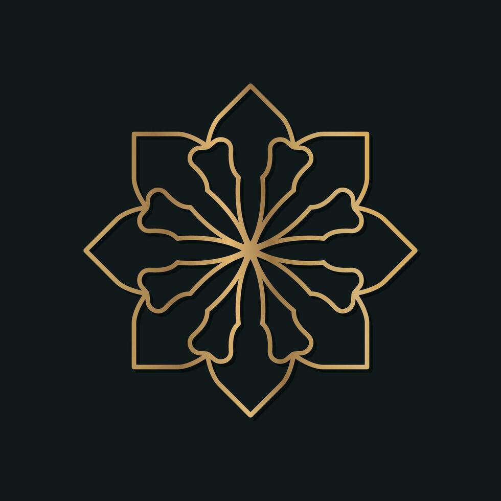 Elegant logo design decorated with geometric patterns in arabic and islamic style vector