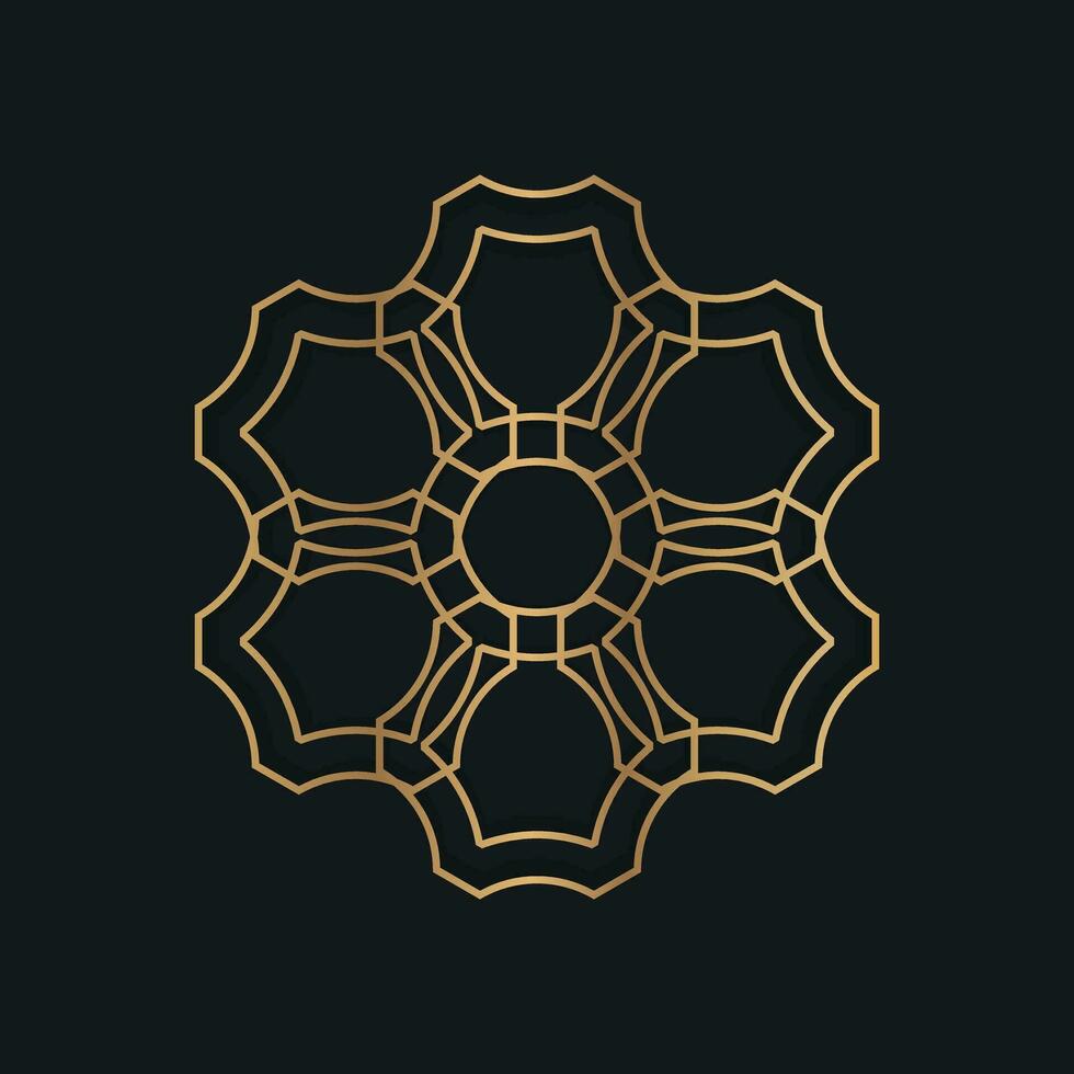 mandala logo diseño decorado con resumen geometría vector