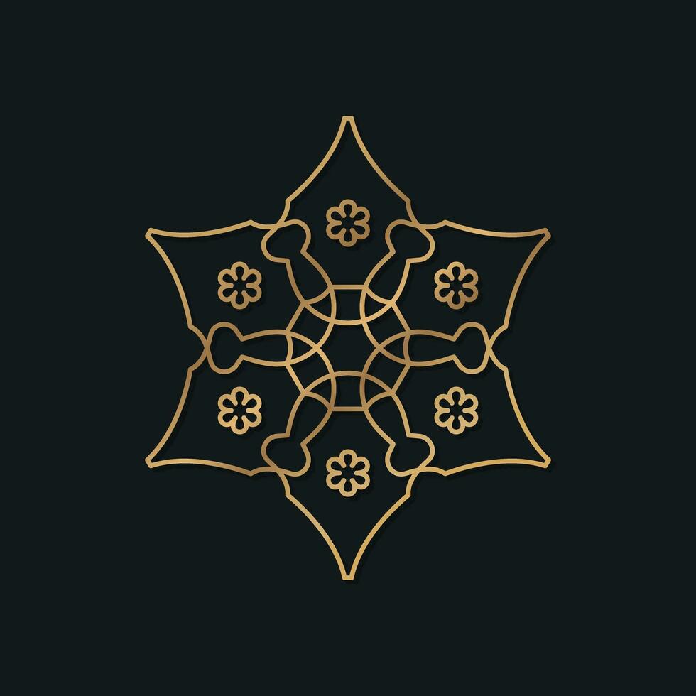 geométrico y floral modelo logo diseño creado con hexágono forma vector