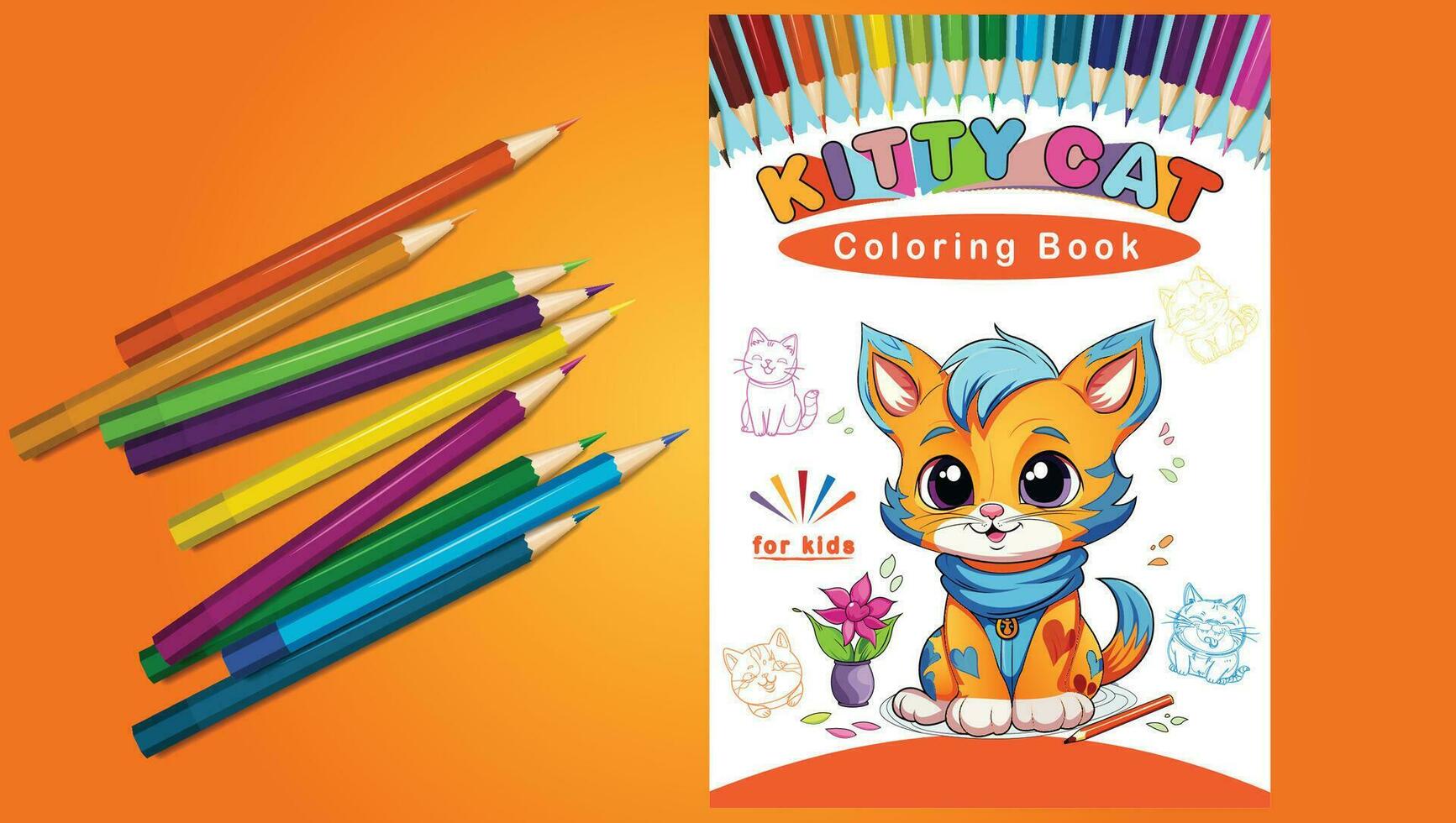 vector gatos colorante libro cubrir diseño