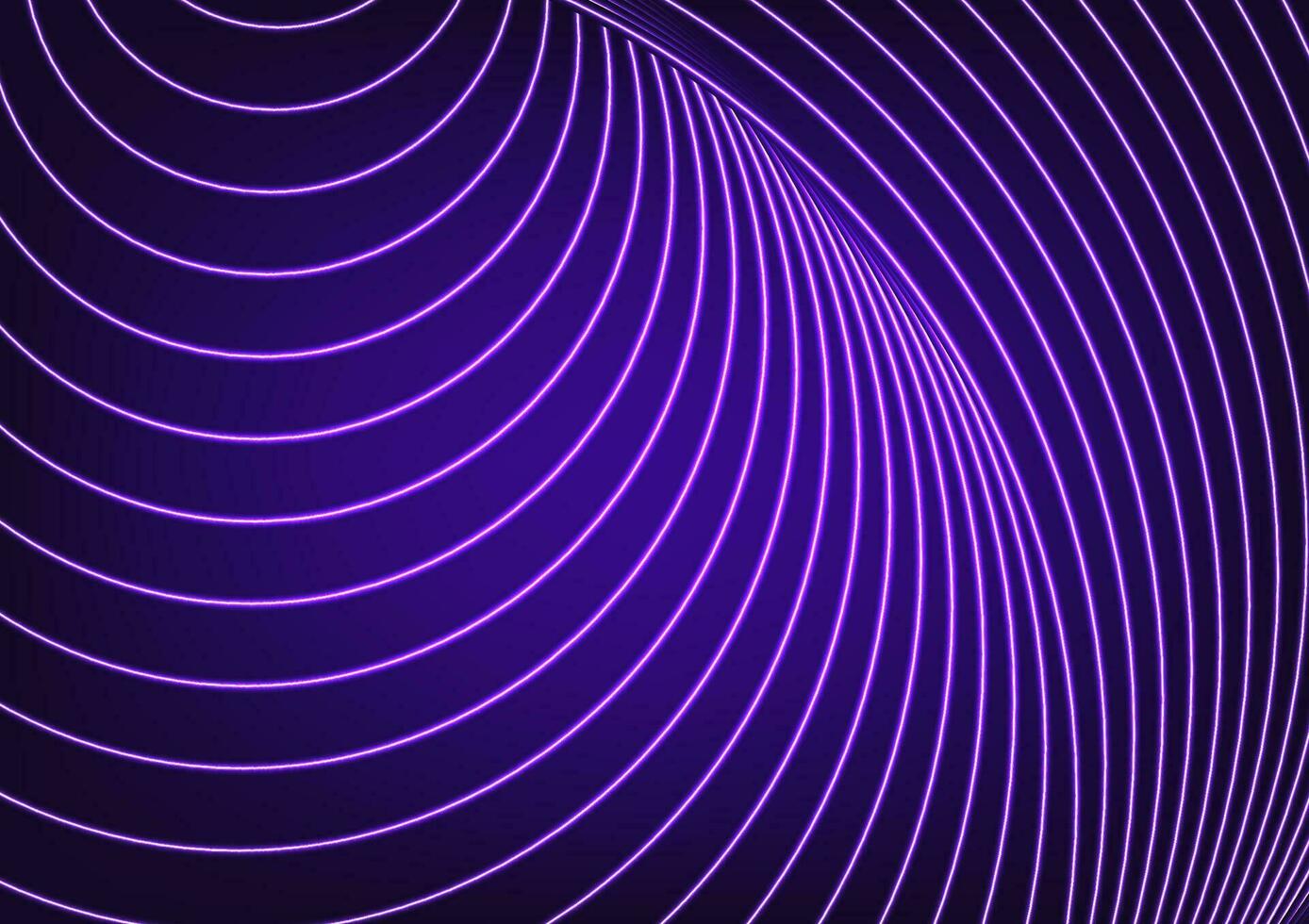 Spiral purple curve line wave pattern geometric dark background vector
