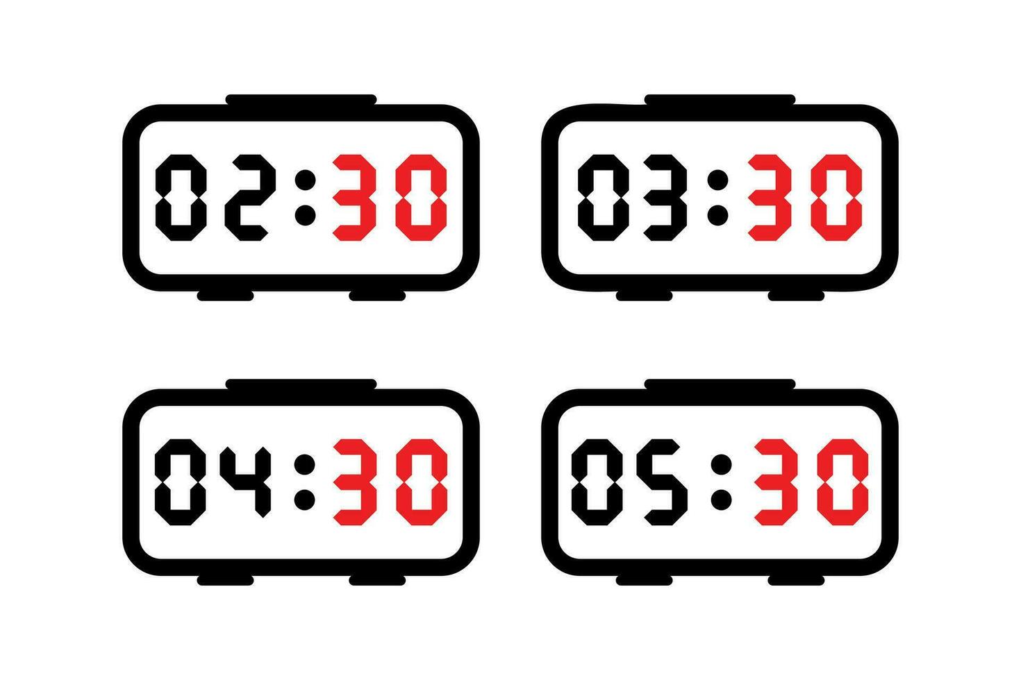 Vector illustration digital clock icon sign and symbol.