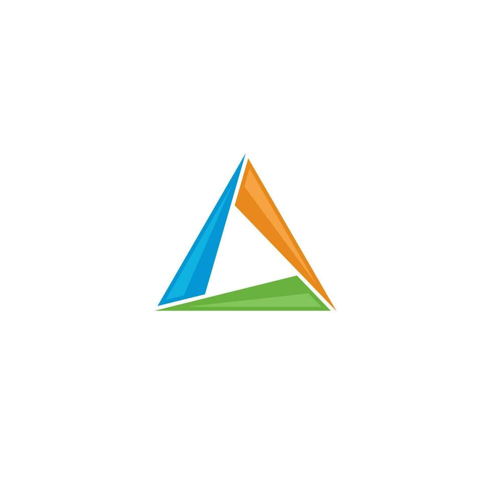 diseño de logotipo o icono triangular vector