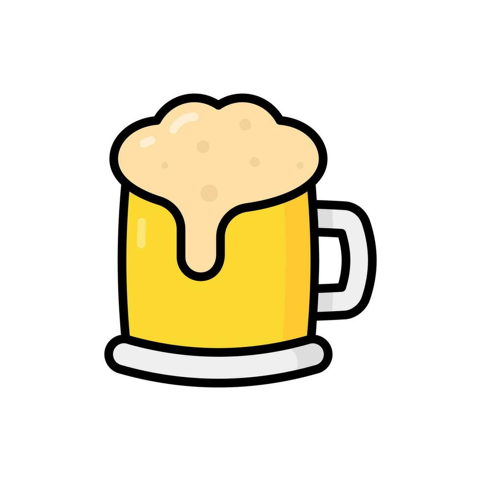 cerveza dibujos animados vector icono ilustración. comida y bebida icono concepto aislado prima vector. plano dibujos animados estilo