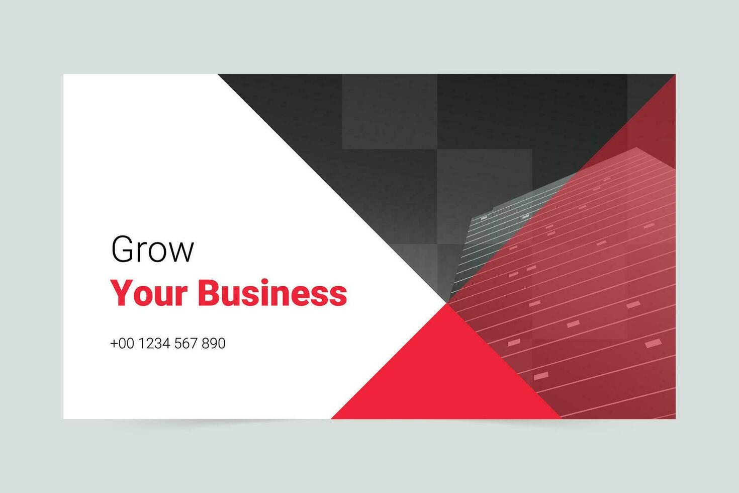 Red minimalist grow your business social media cover template vector