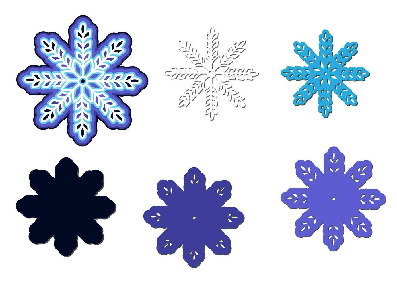 multi-layer snowflake for cutting vector
