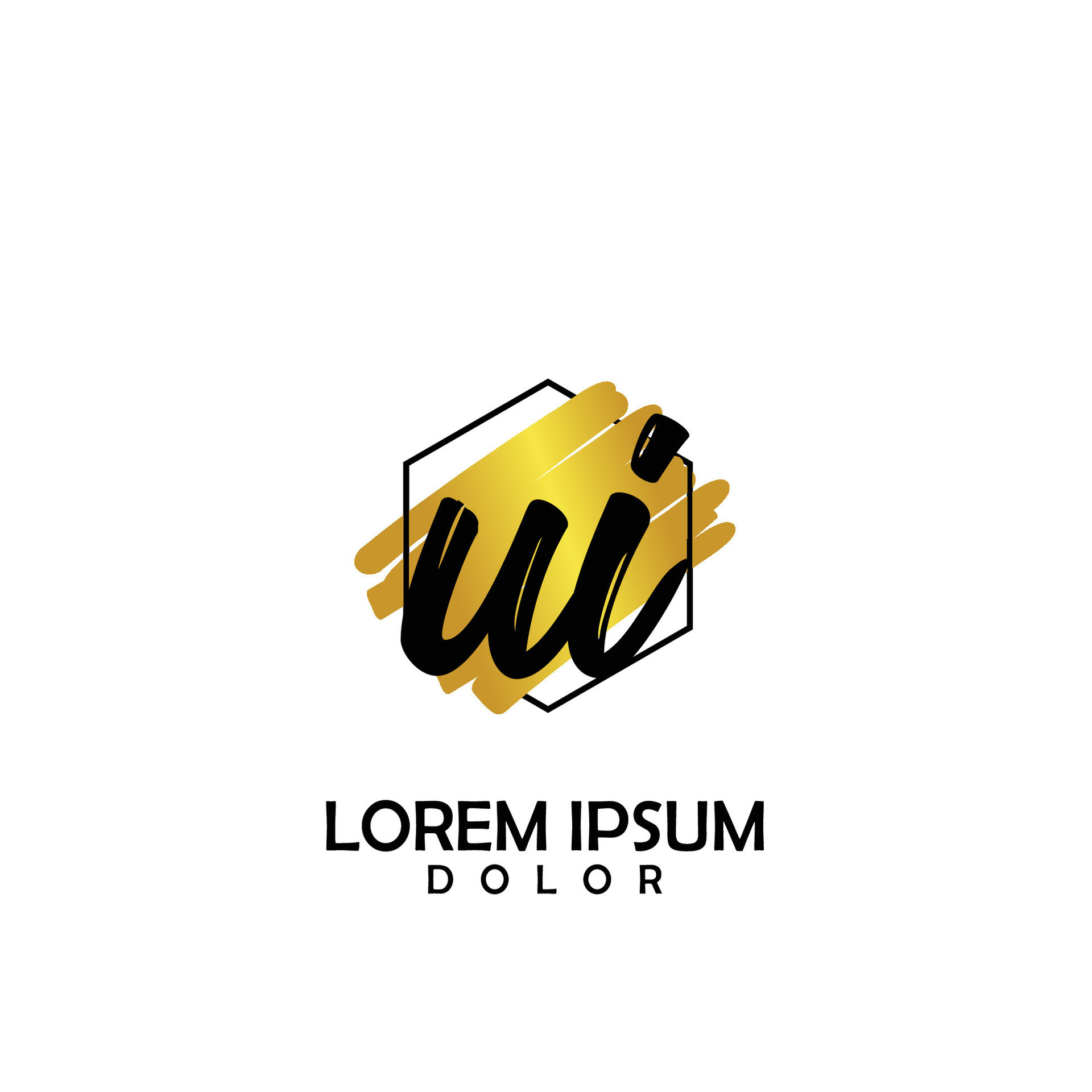 UI Initial Brush In Circle Frame Template Design 29696290 Vector Art at ...