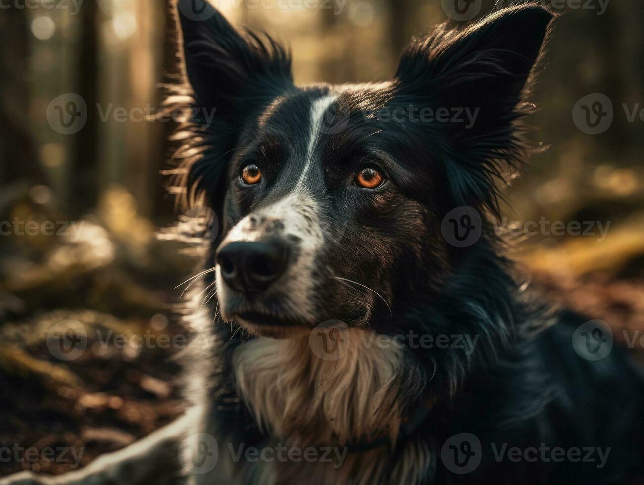 Border Collie dog created with Generative AI technology photo